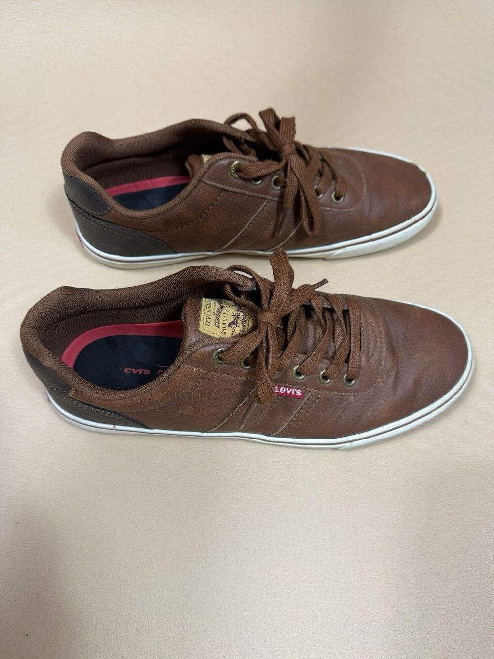 Levi’s Mens‎ Size 10 Brown Black Faux Leather Casual Dress Shoes - Picture 14 of 16